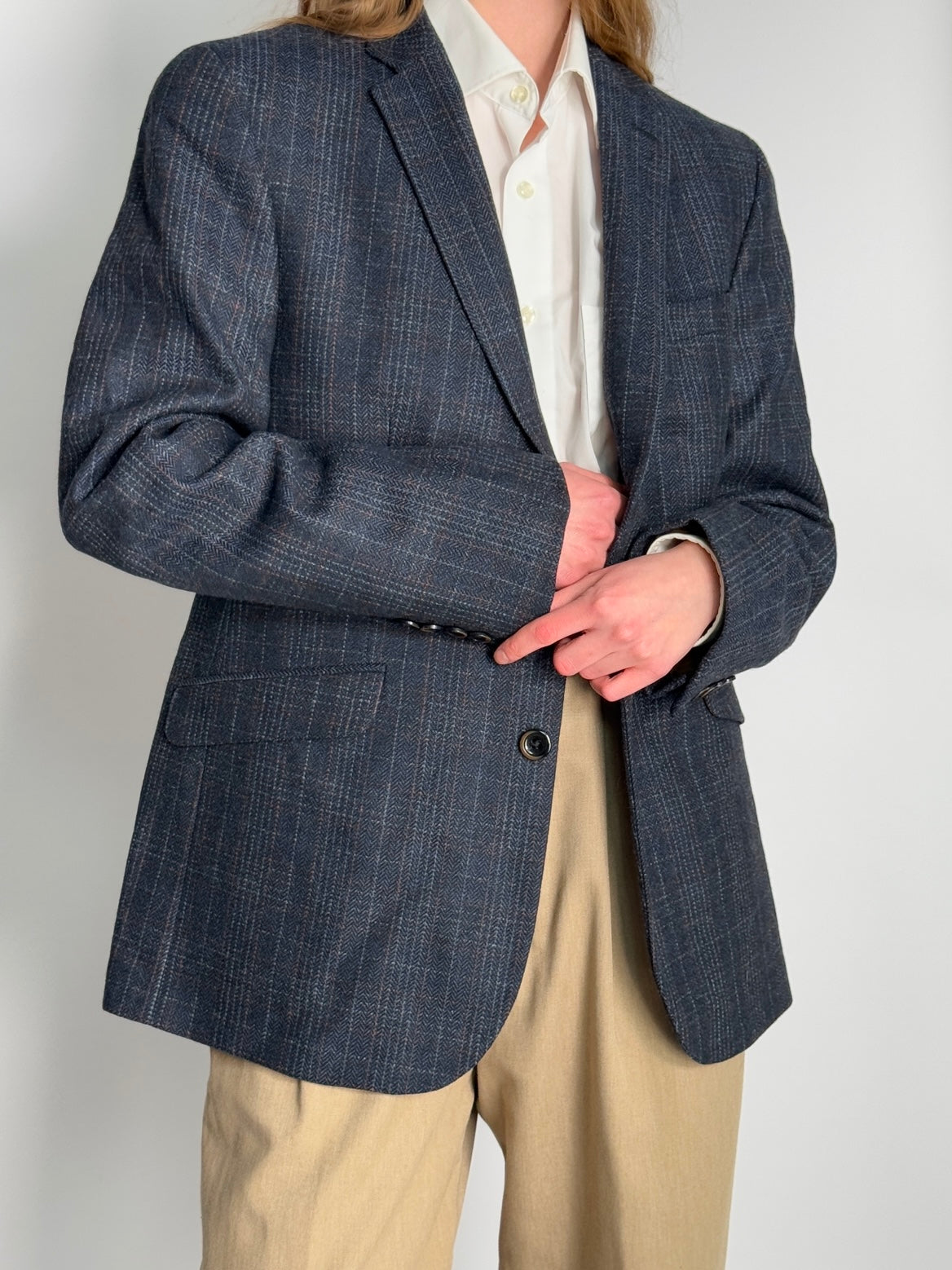 Blue Wool Blend Blazer str. 40