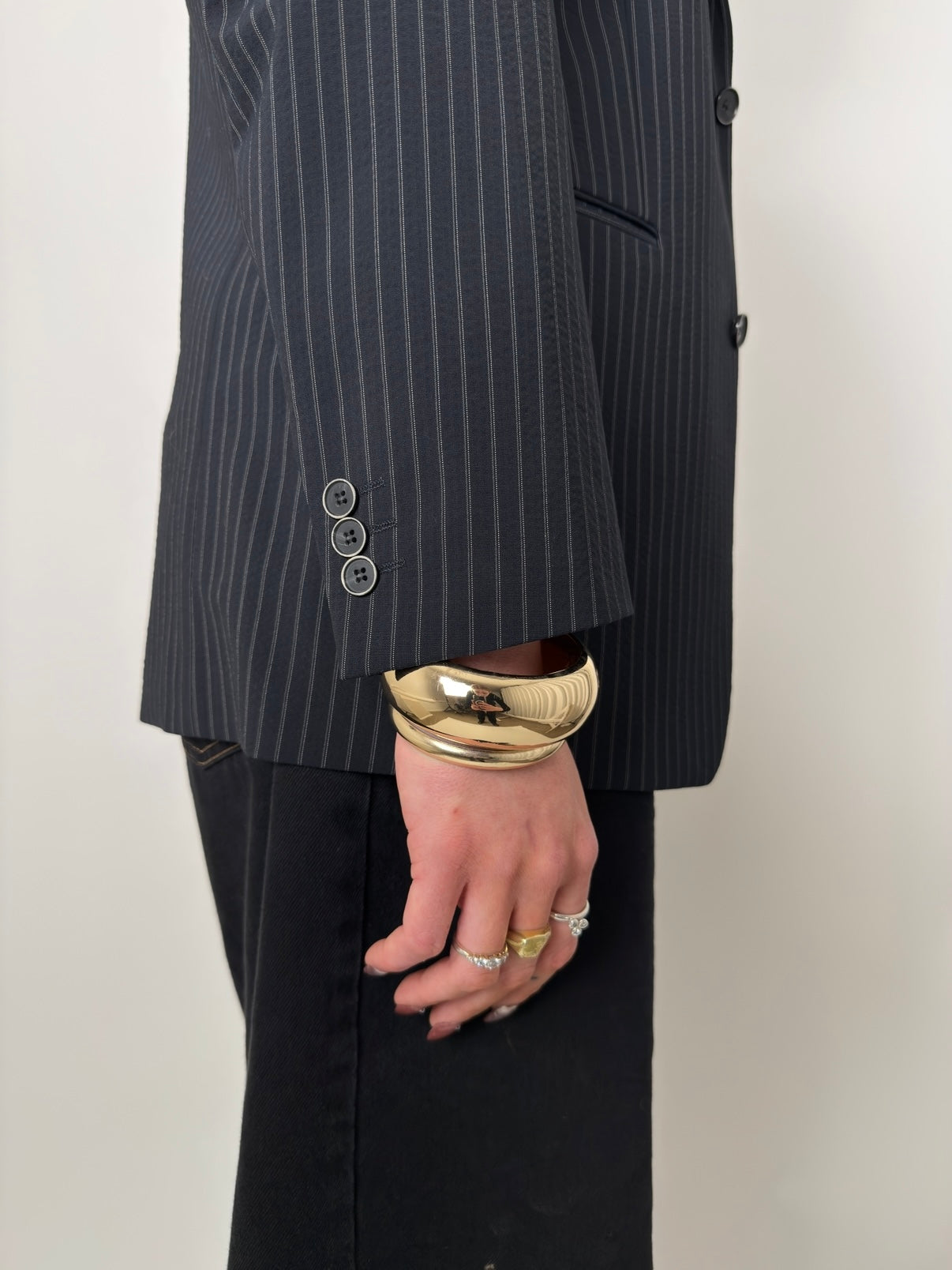 Pinstripe Wool Blend Blazer str. 40