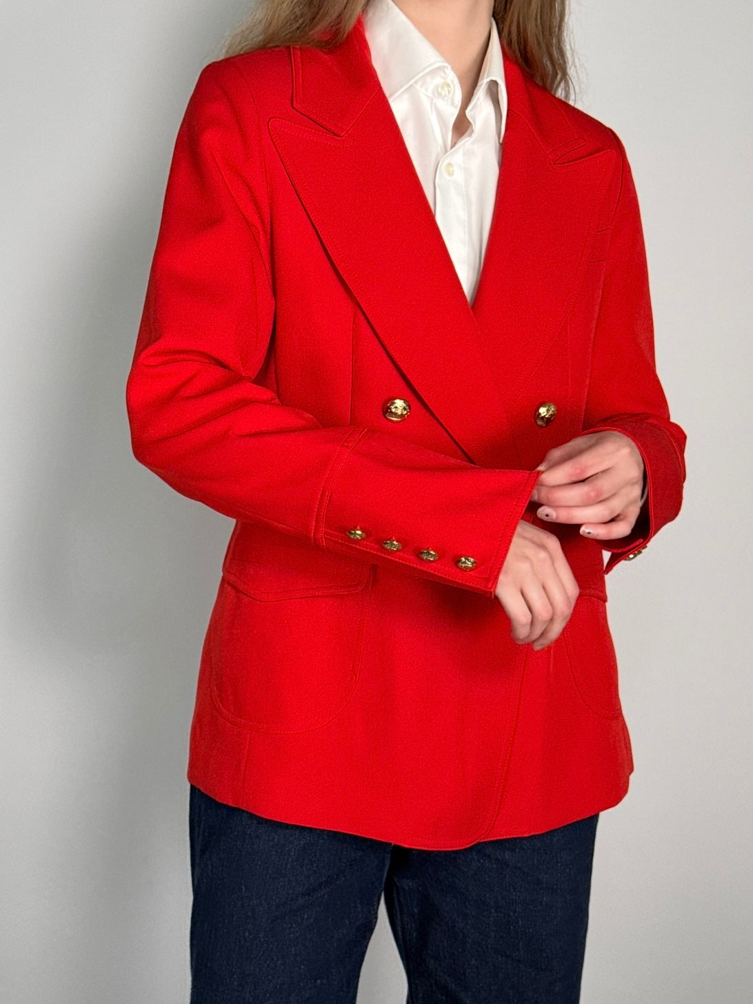 Double Breasted Gold Buttons Blazer str. 38