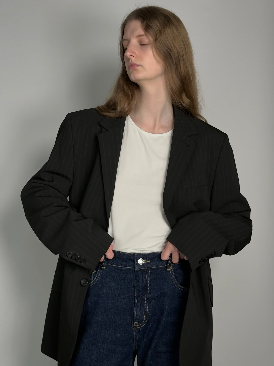 Pinstripe Statement Blazer str. 40