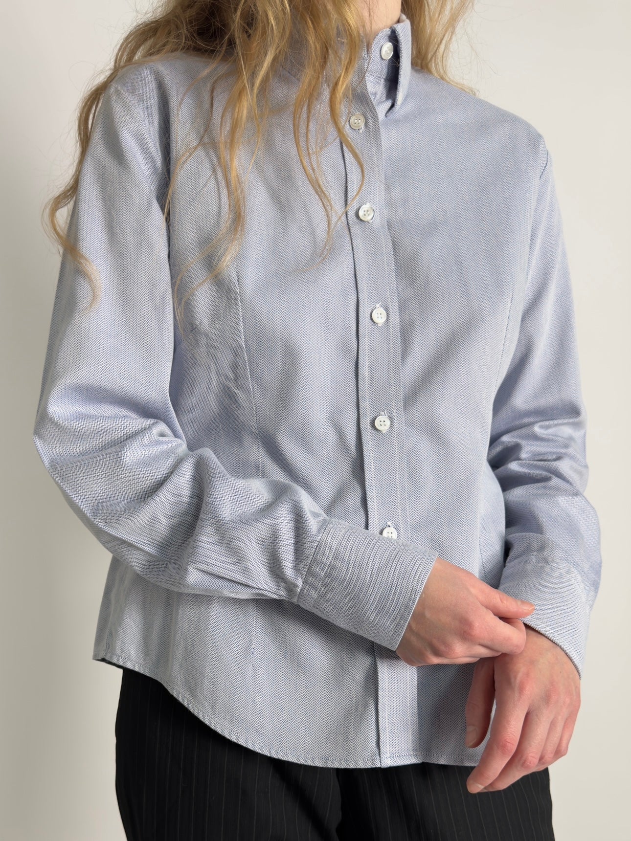 Blue Cropped Shirt str. S/M