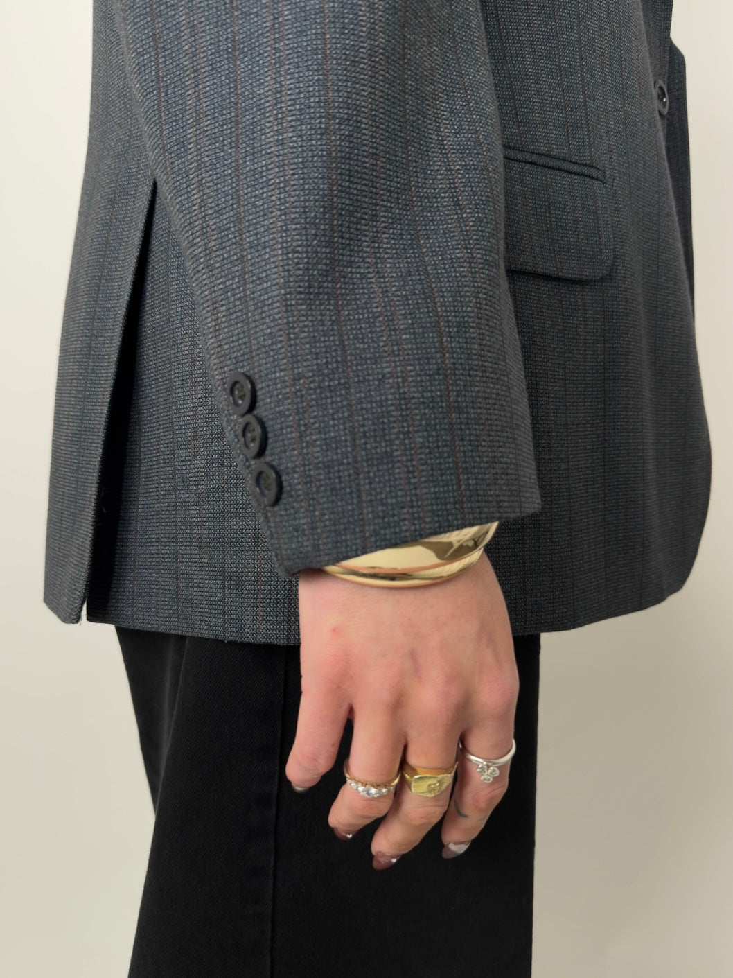 Pinstripe Wool Blend Blazer str. 42