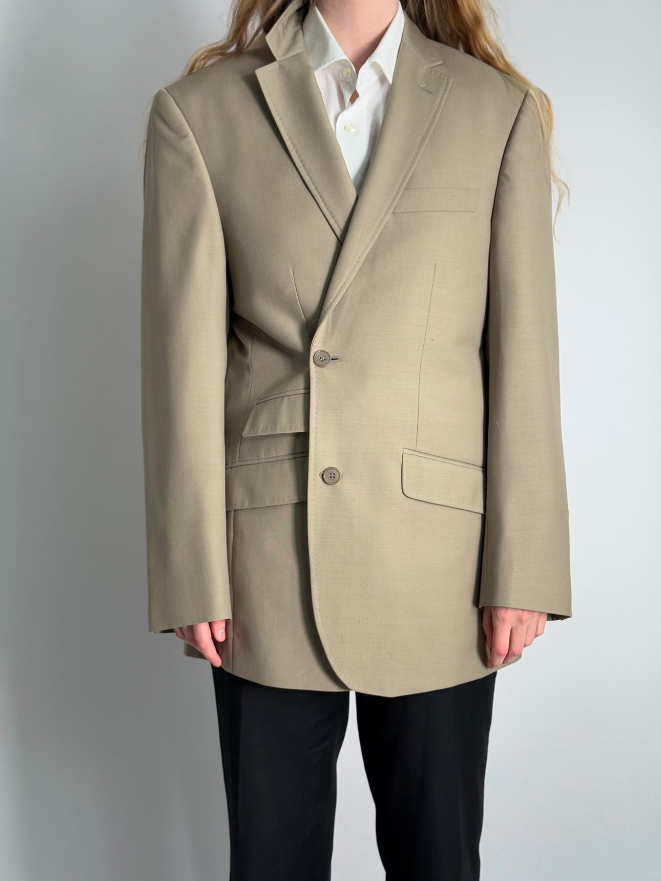 Beige Asymmetric Blazer str. 38