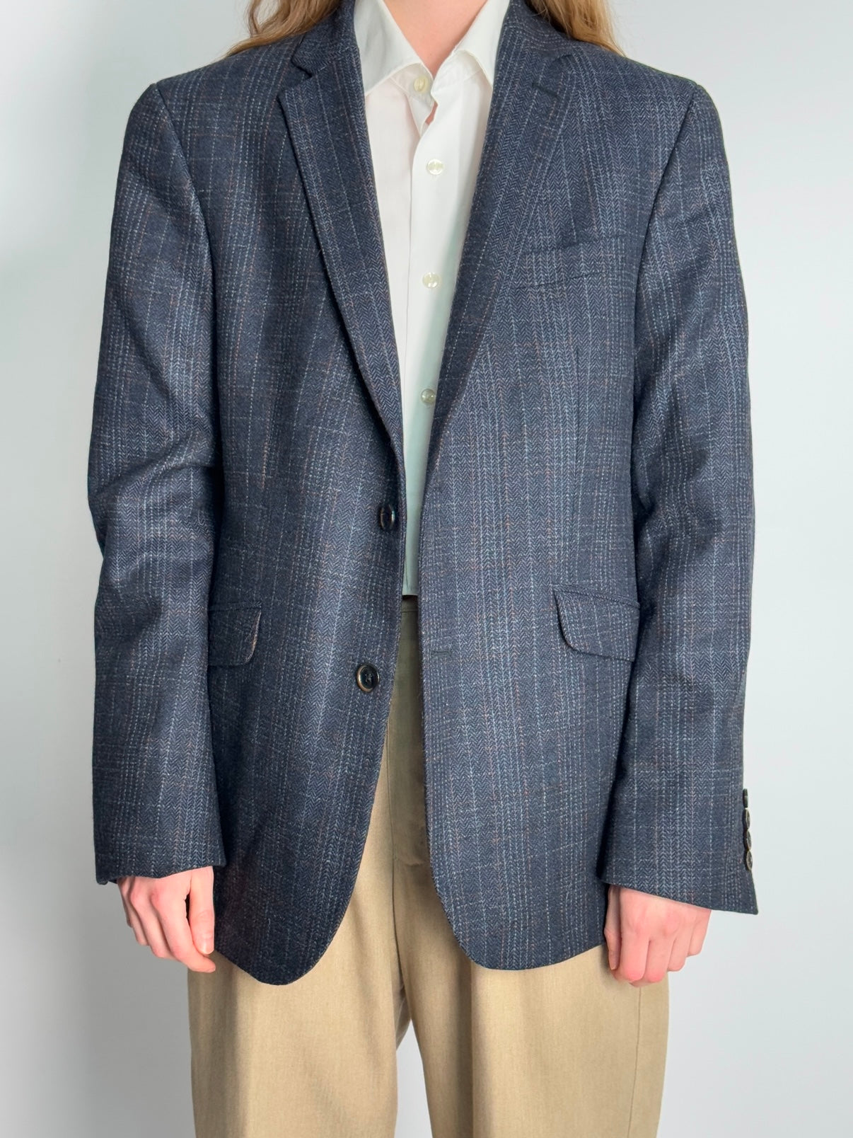 Blue Wool Blend Blazer str. 40