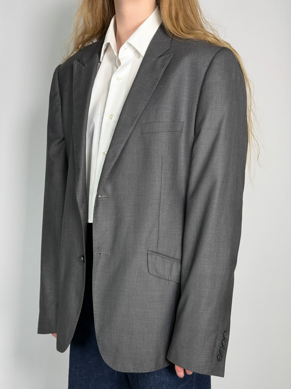 Grey Statement Print Blazer str. 42
