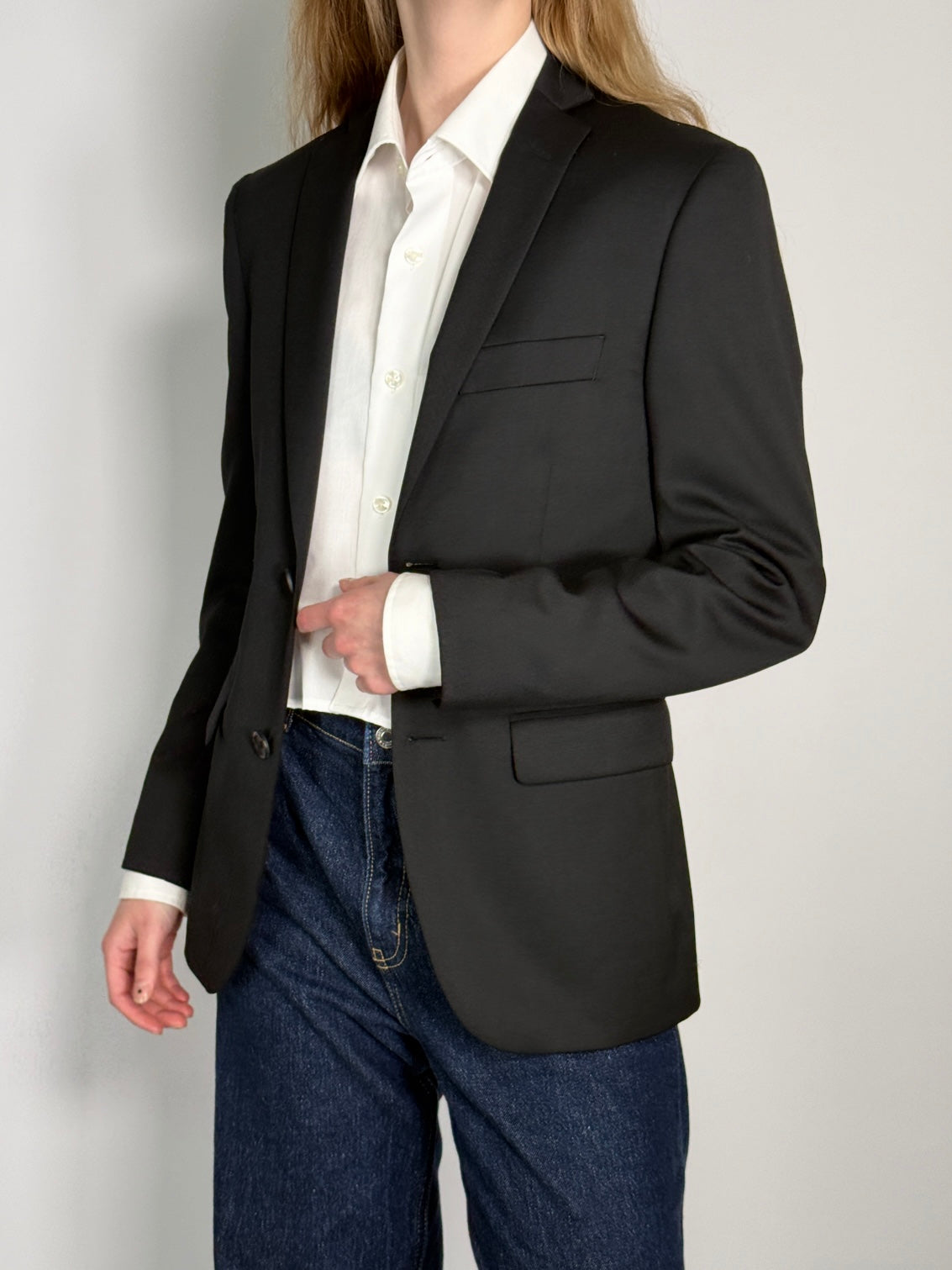 Wool Blend Statement Blazer str. 36