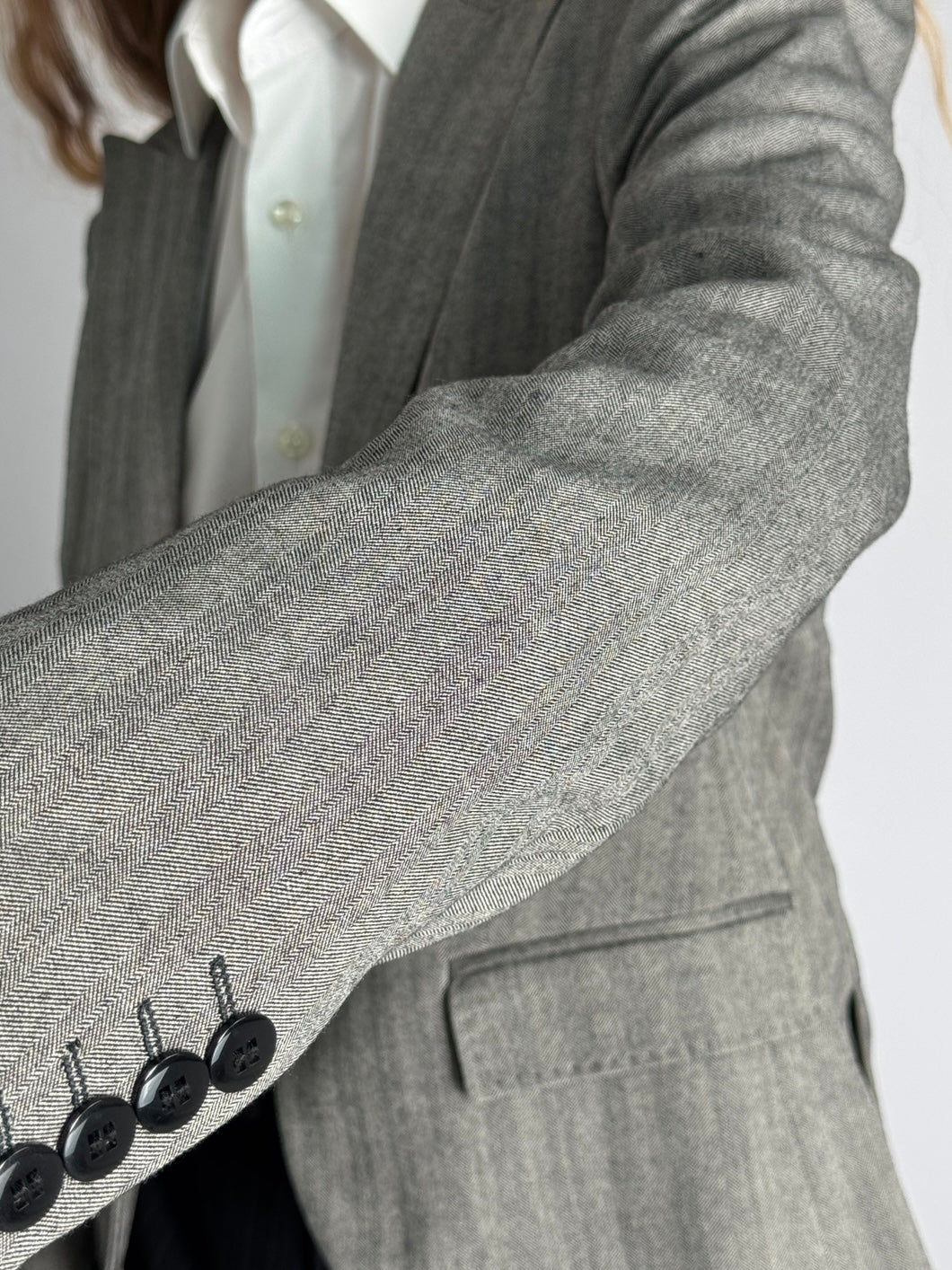 Grey Herringbone Blazer str. 38