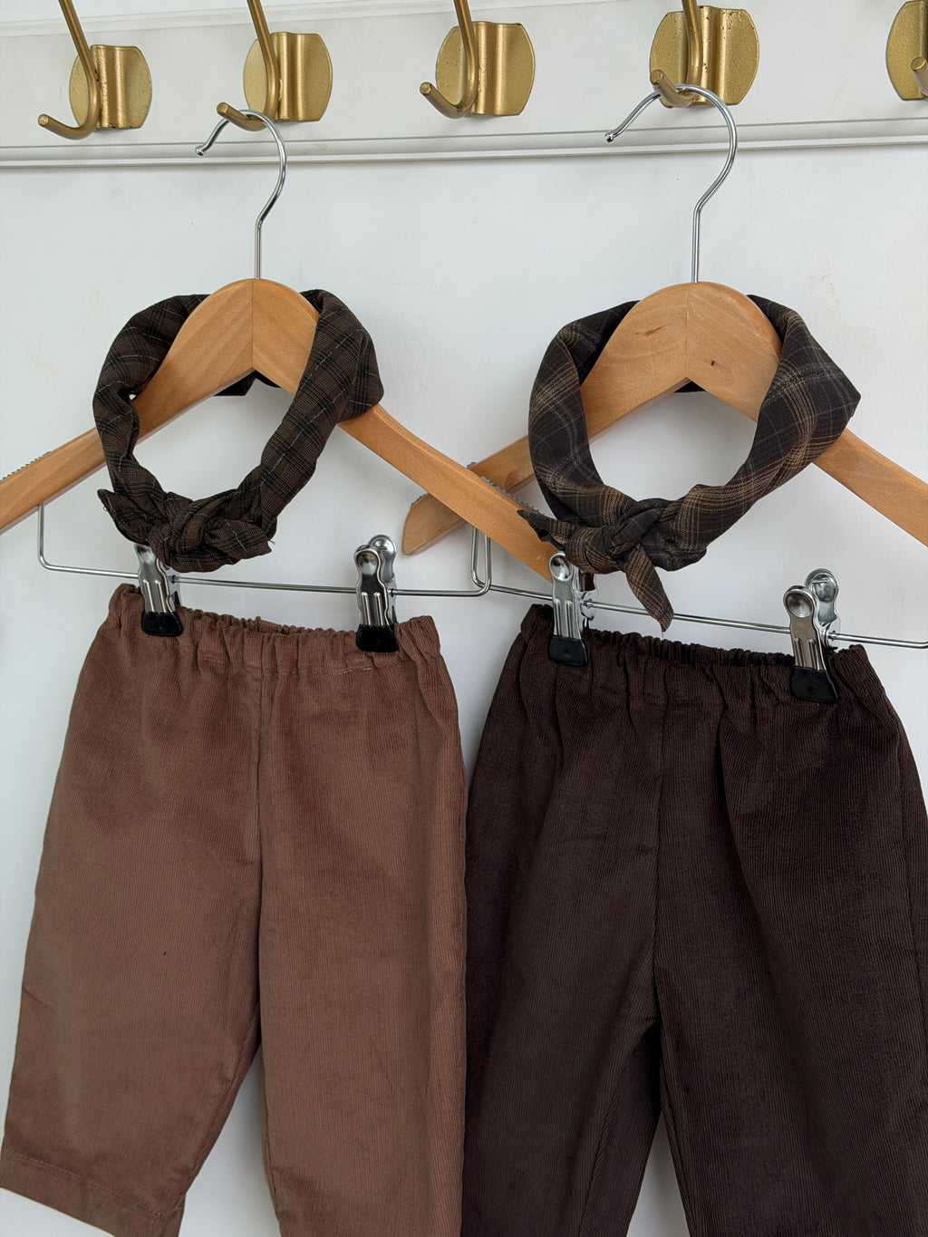 TOFFEE FINE-CORD VELVET TROUSERS