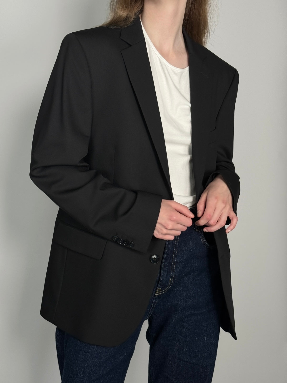 Wool Blend Statement Blazer str. 40
