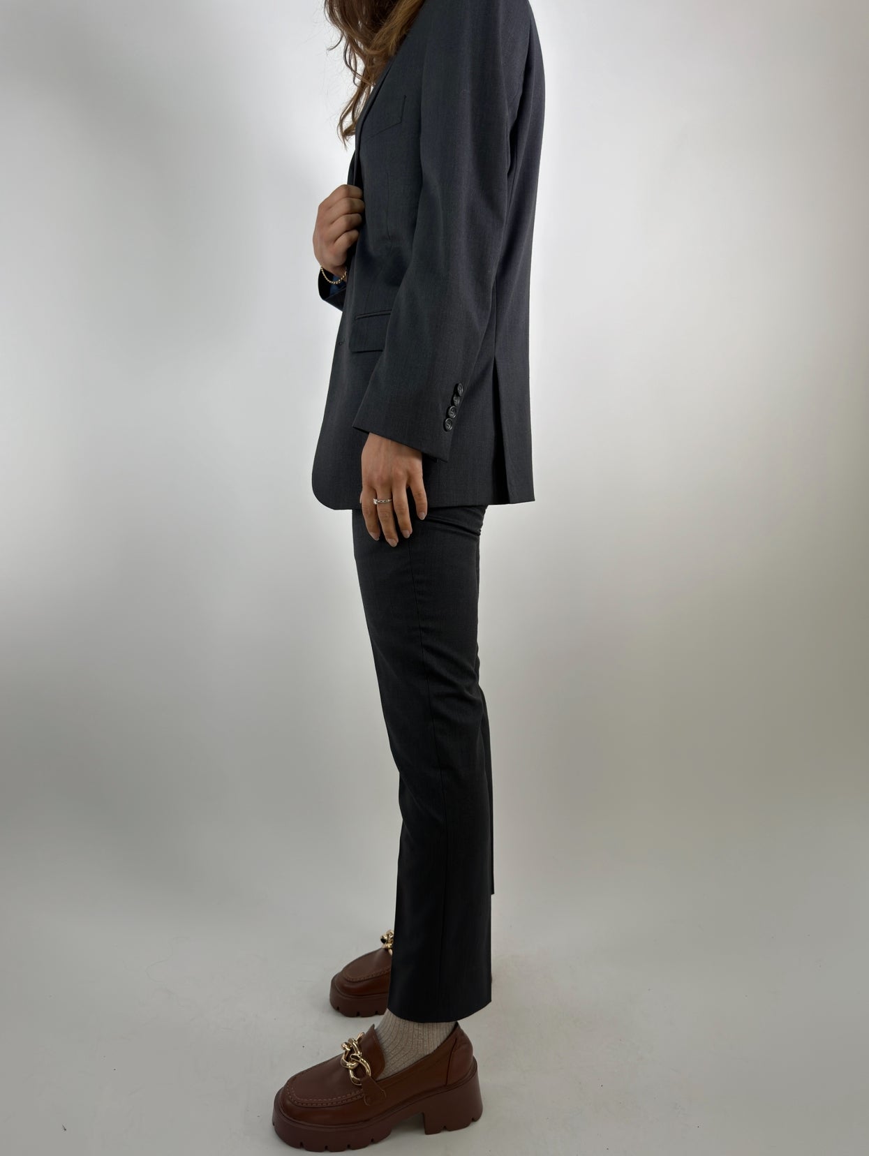 Grey Wool Blend suit str. 34