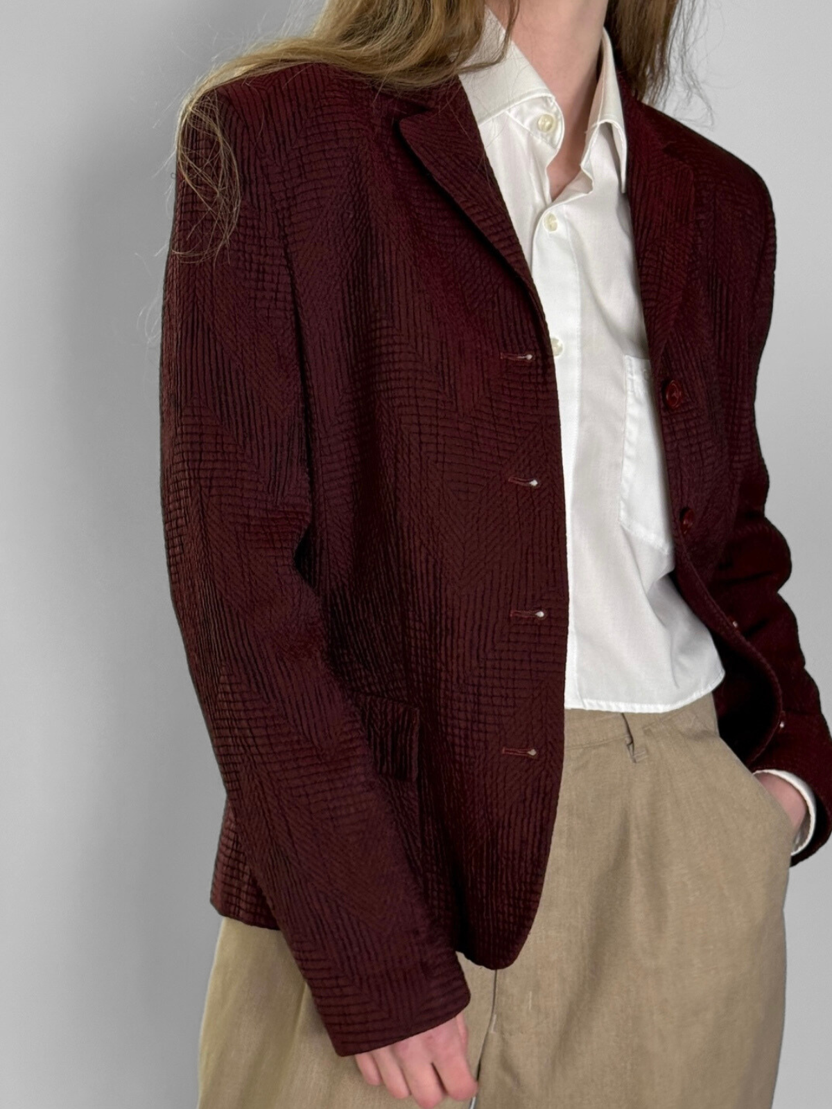 Textured Bordeaux Blazer str. 38