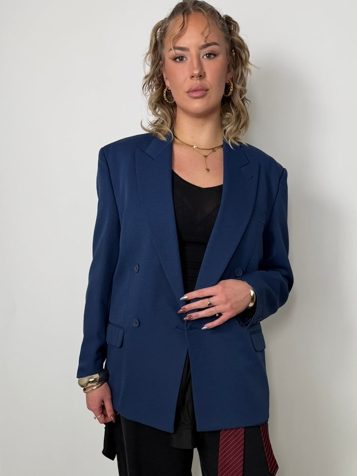 Royal Blue Double Breasted Blazer str. 42