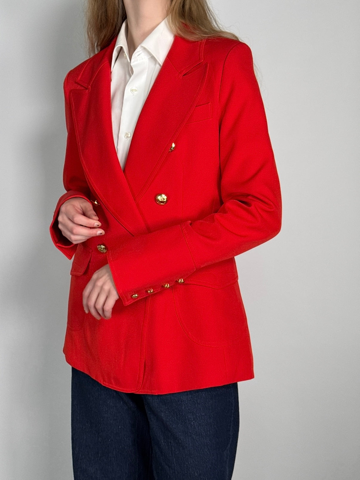 Double Breasted Gold Buttons Blazer str. 38