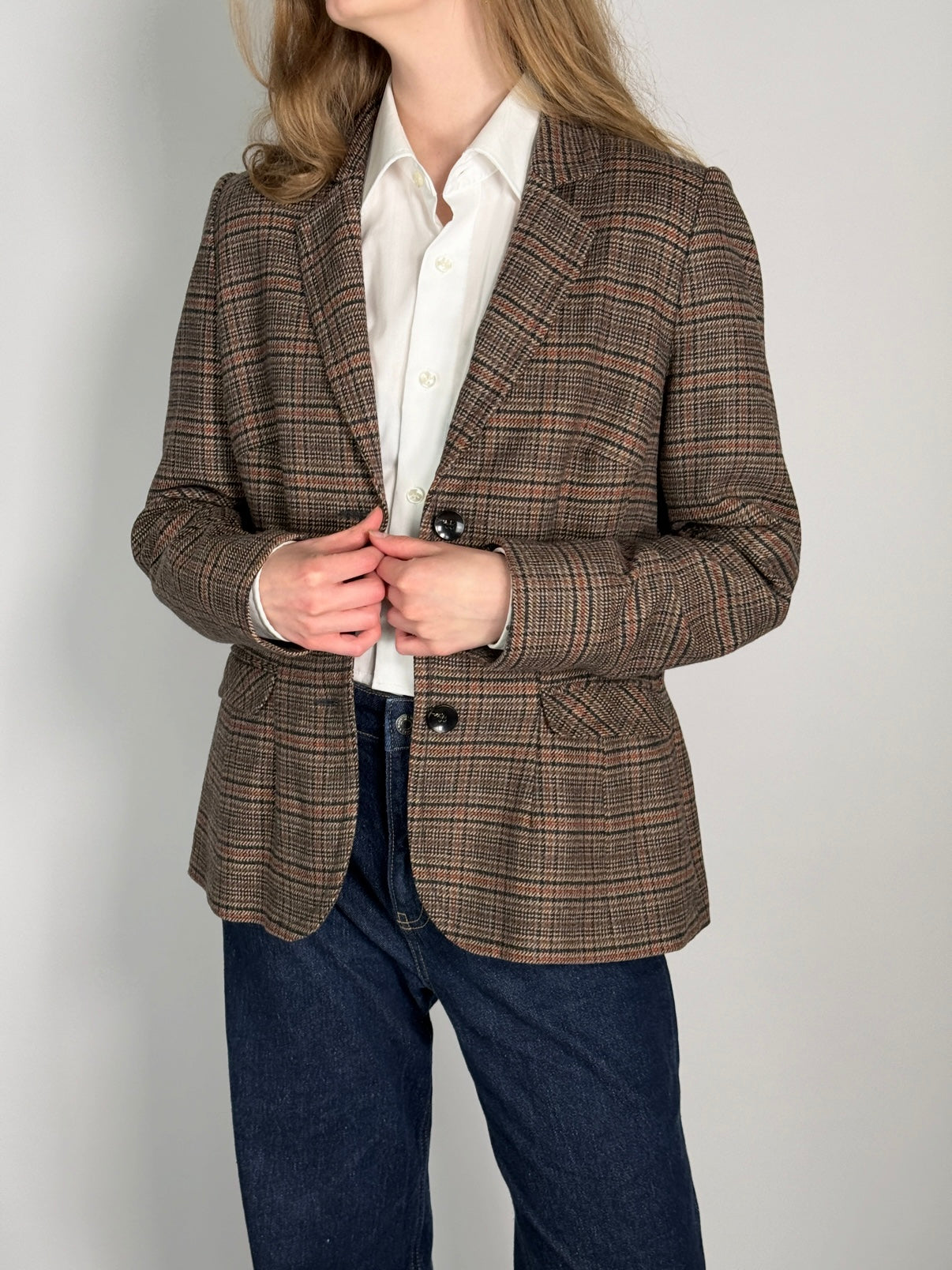 Checkered Back Detail Blazer str. 38