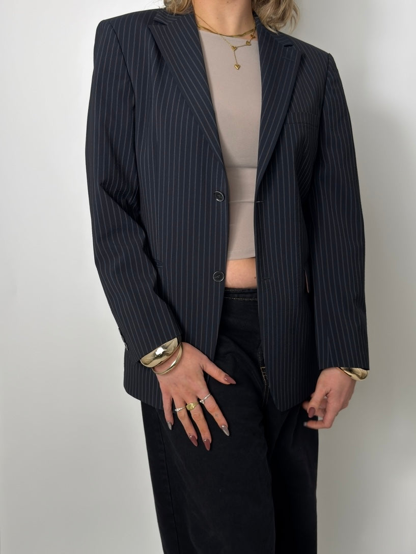 Pinstripe Wool Blend Blazer str. 40