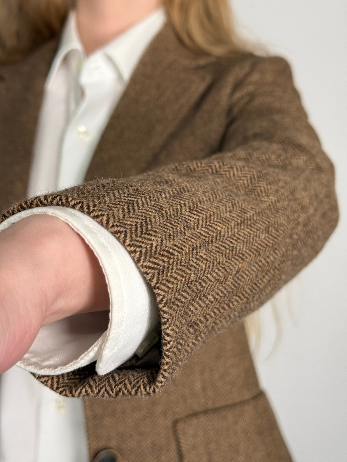 Wool Blend Herringbone Blazer str. 38