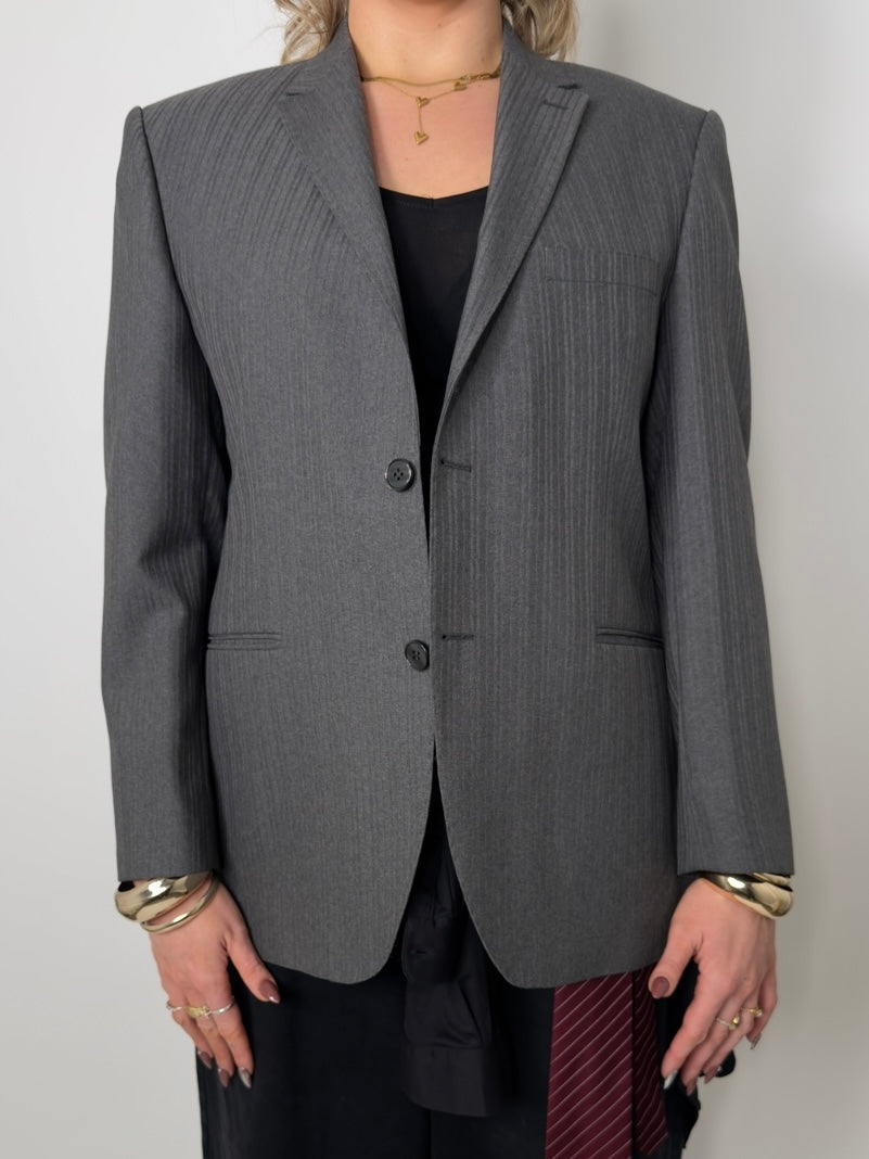 Grey Wool Blend Blazer str. 42