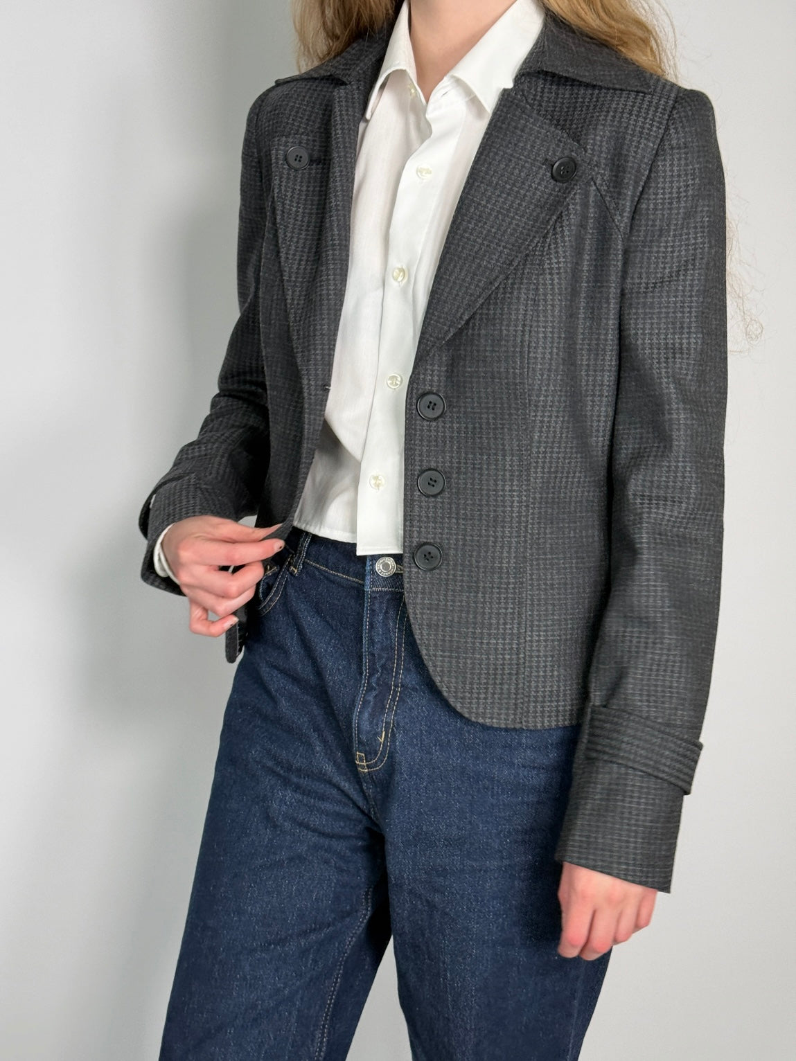 Belted Wool Blend Blazer str. 38