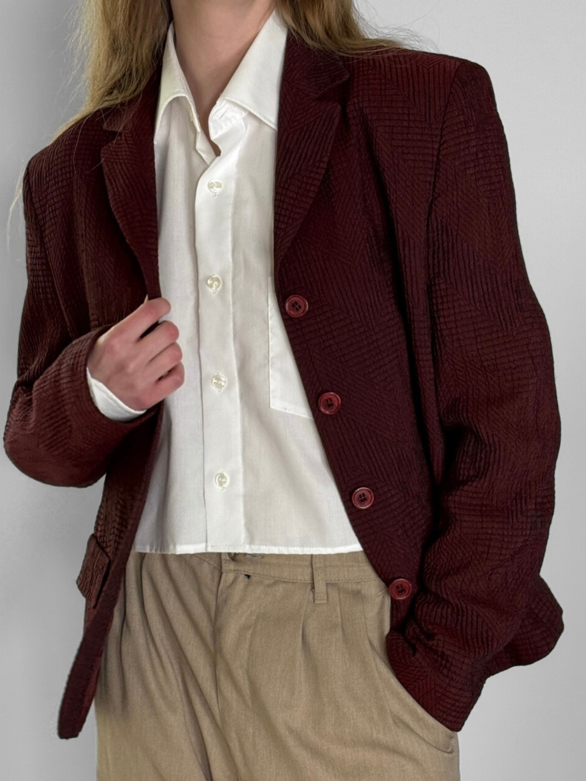 Textured Bordeaux Blazer str. 38
