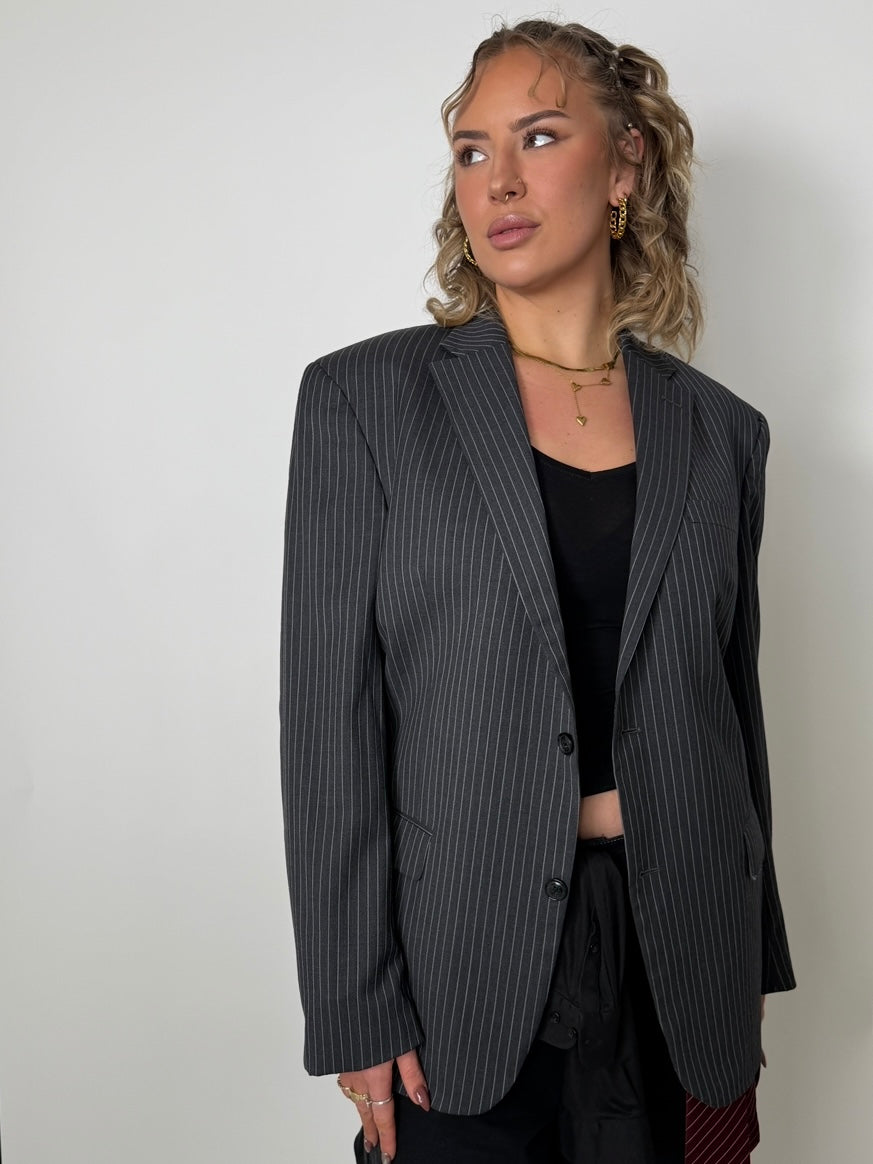Grey Pinstripe Blazer str. 42