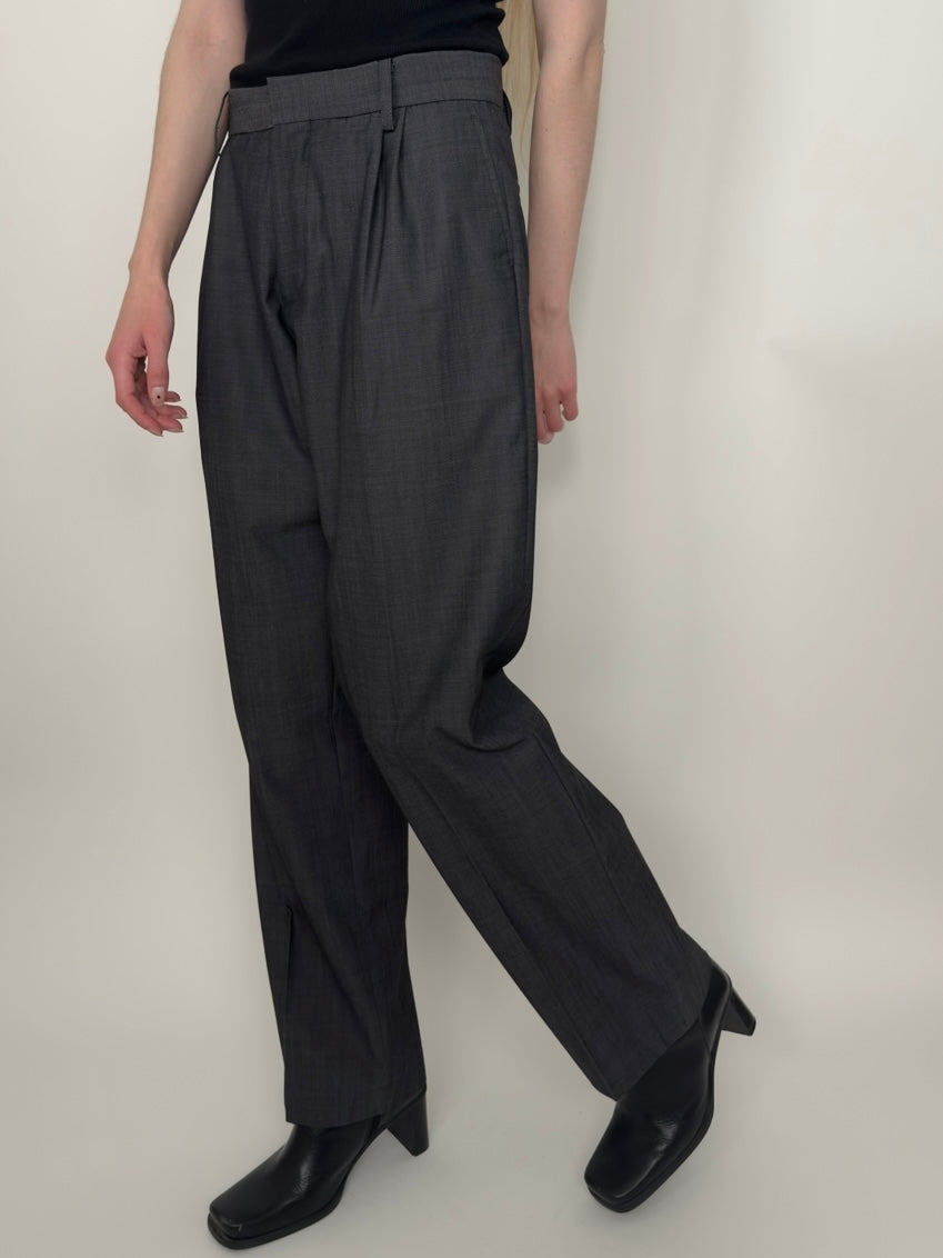 Pleated Wool Blend Trousers str. 38