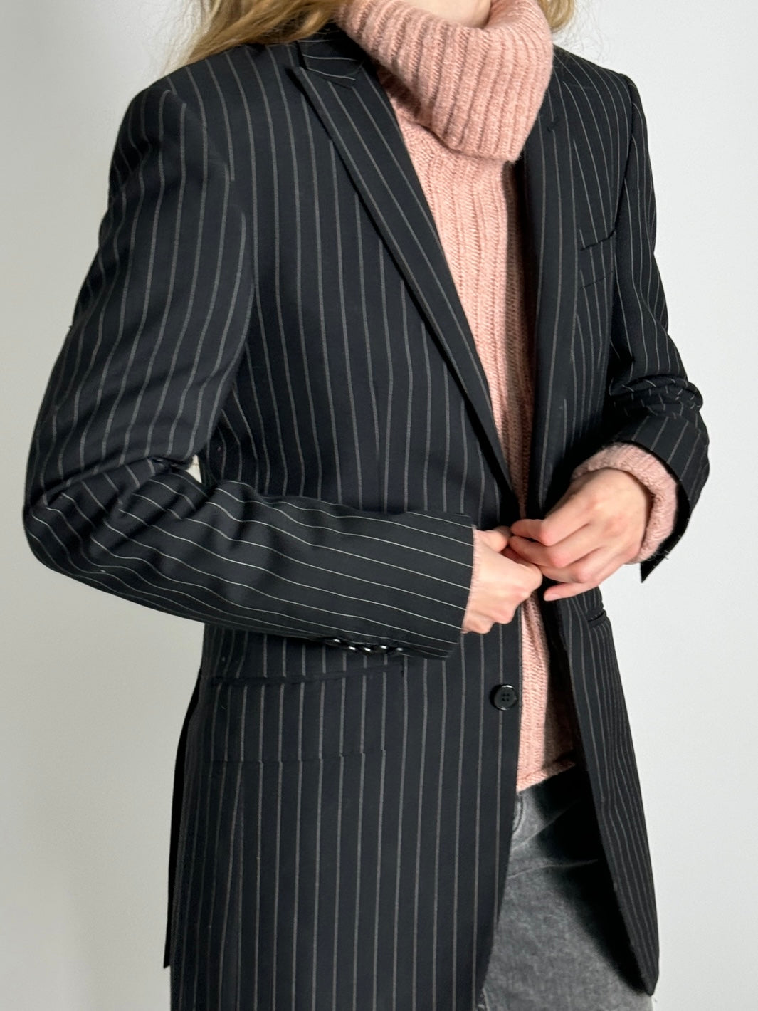 Striped Wool Blend Blazer str. 38