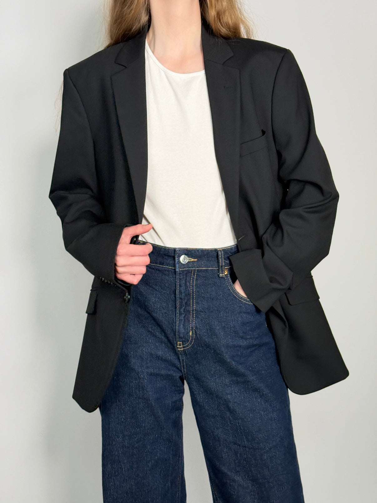 Wool Blend Statement Blazer str. 40