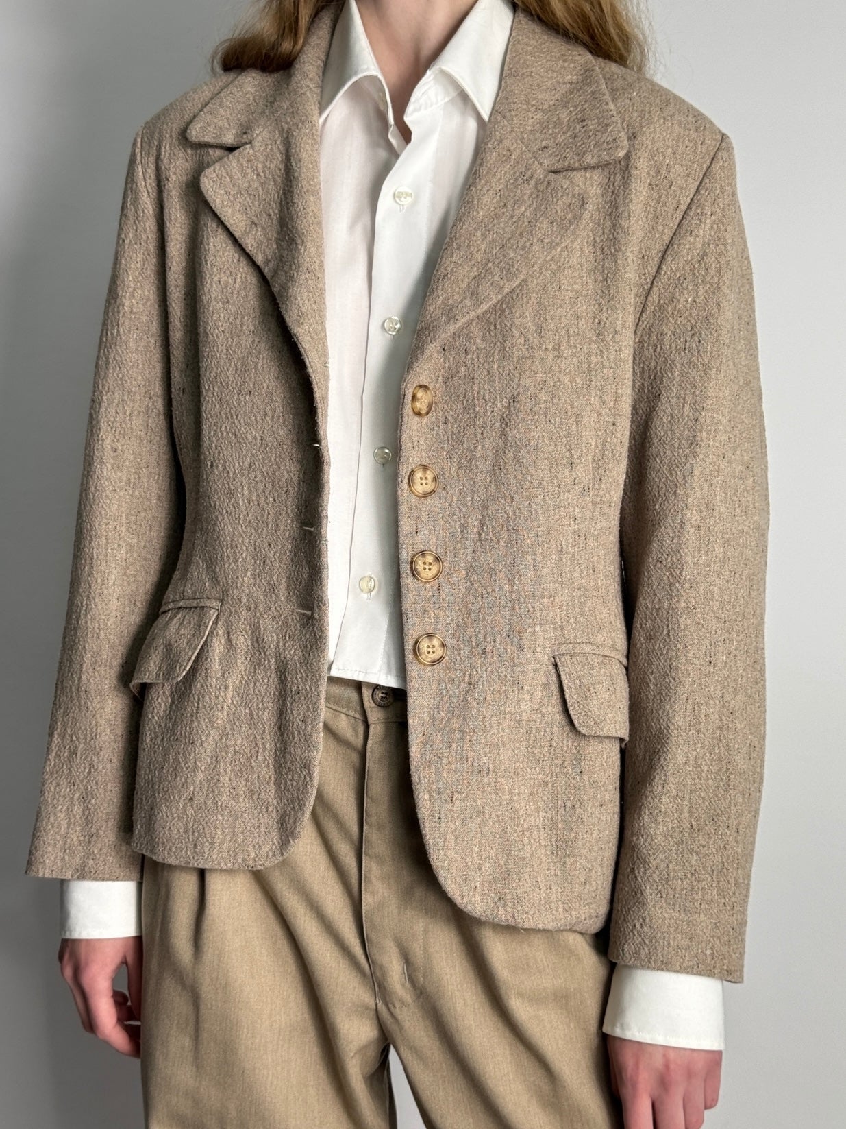 Melange Wool Blend Blazer str. 38