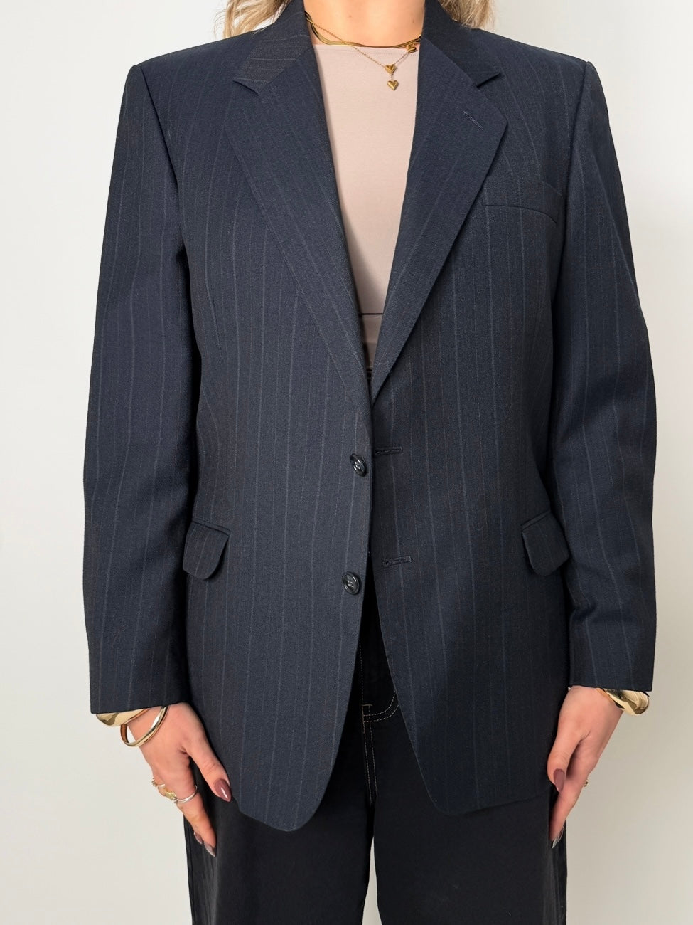 Striped Wool Blend Blazer str. 42