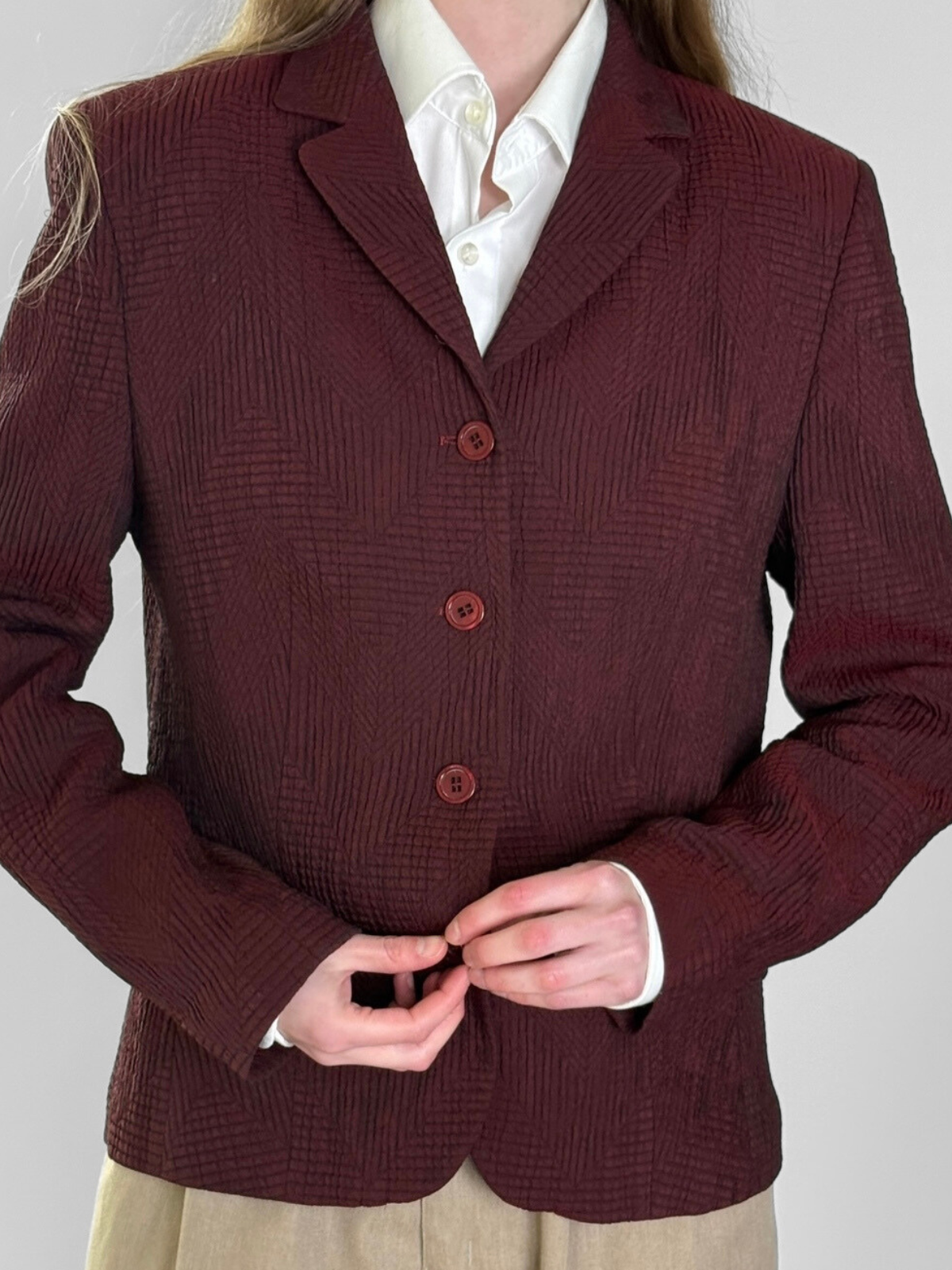 Textured Bordeaux Blazer str. 38