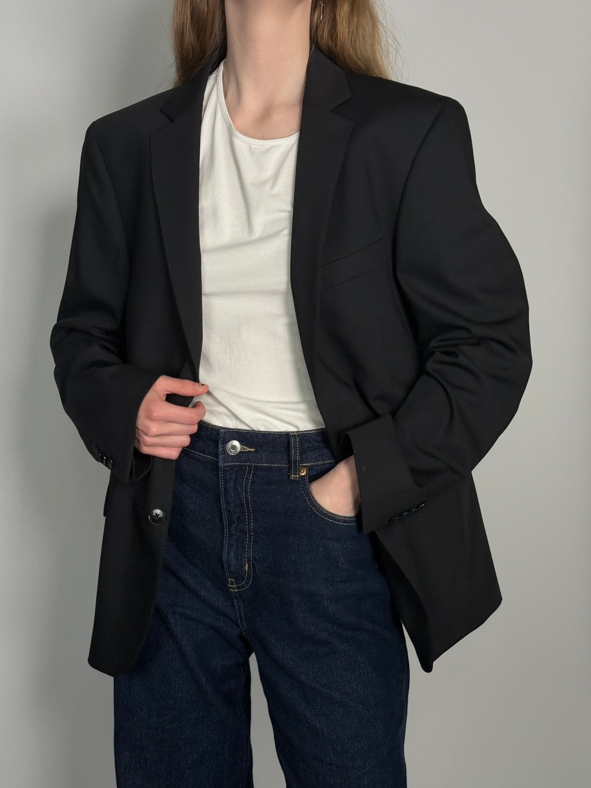 Wool Blend Statement Blazer str. 40