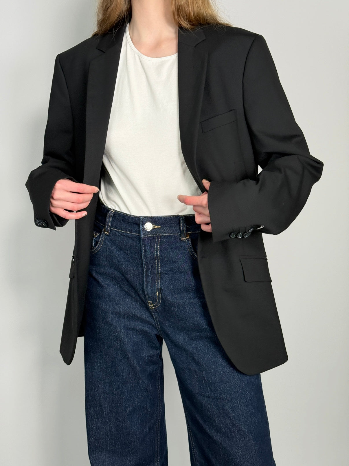 Wool Blend Statement Blazer str. 40