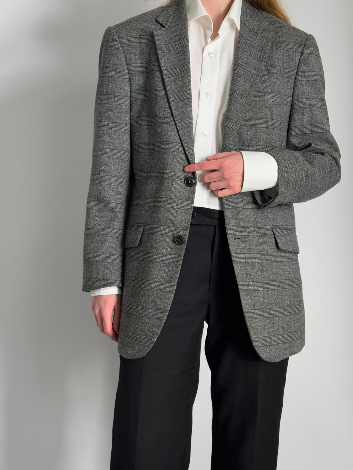 Grey Checkered Blazer str. 40