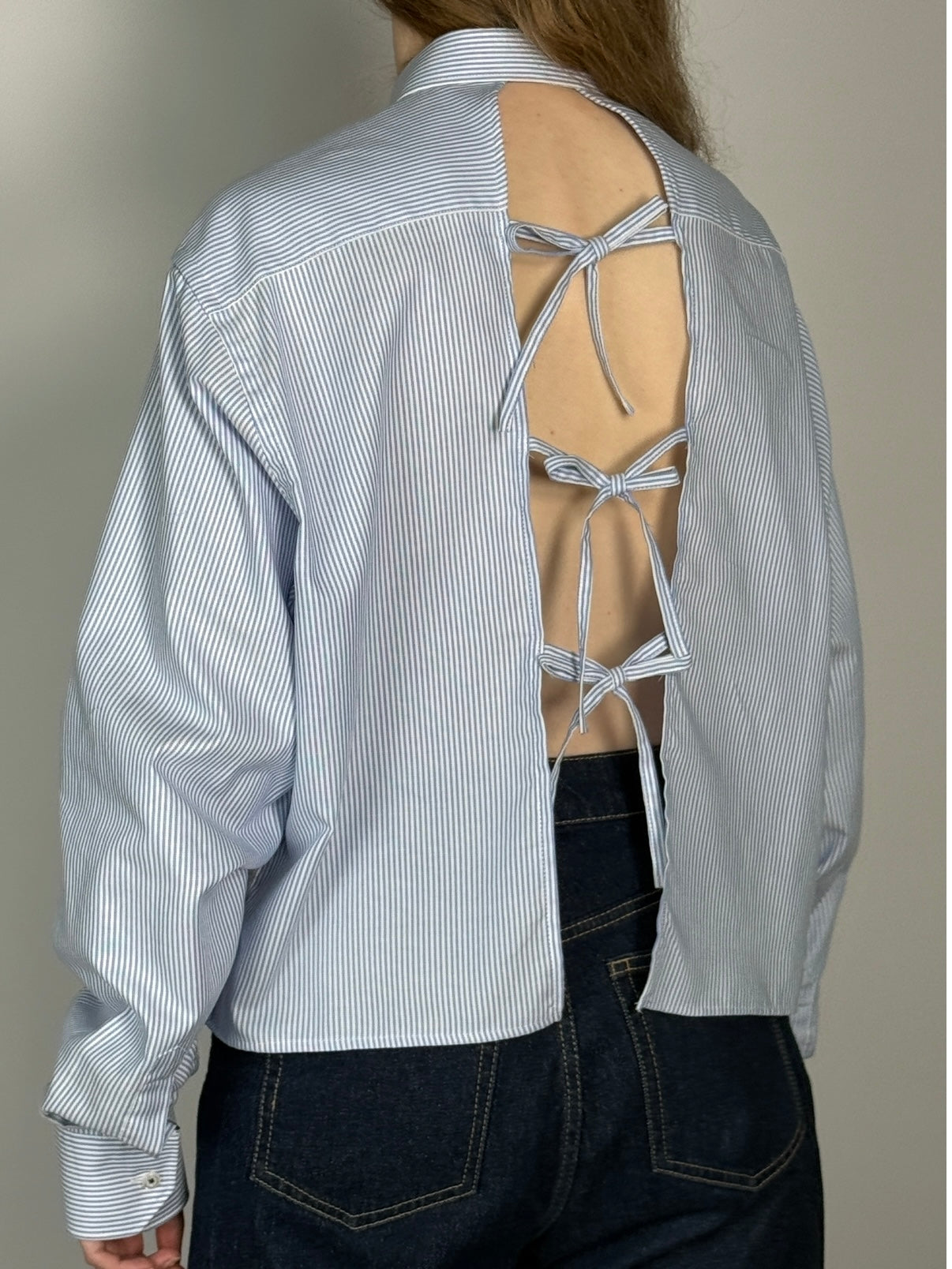 Striped Open Back Shirt str. S/M