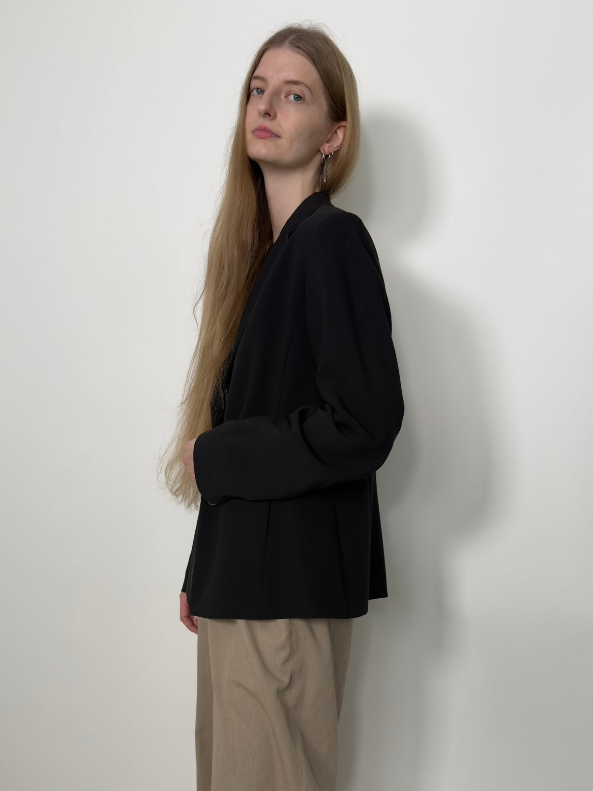 Fitted Wool Blend Blazer str. 38