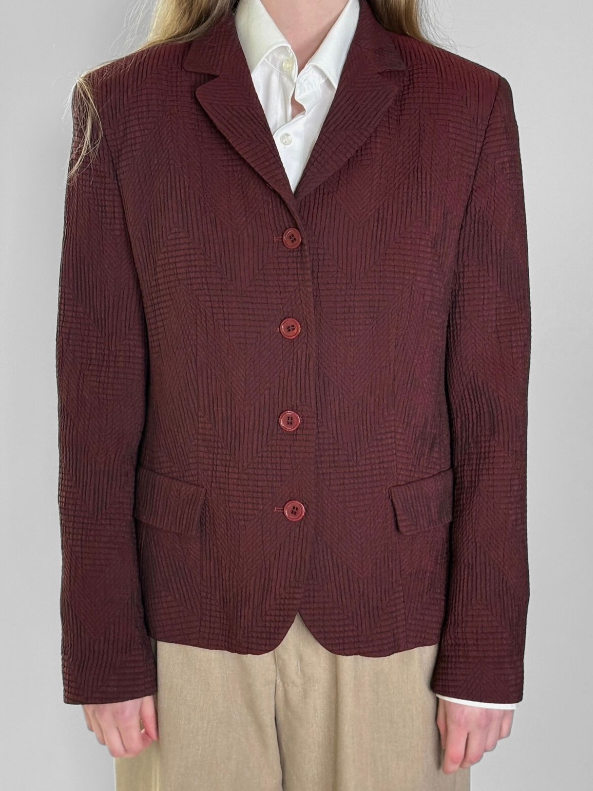 Textured Bordeaux Blazer str. 38