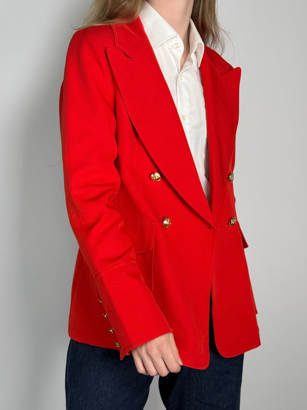 Double Breasted Gold Buttons Blazer str. 38