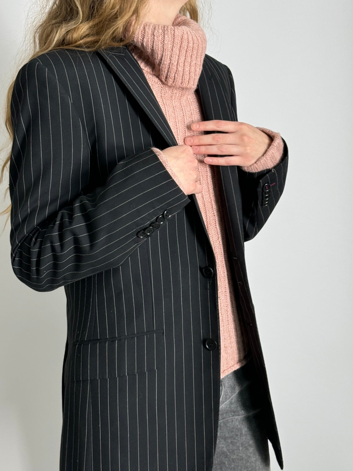 Striped Wool Blend Blazer str. 38