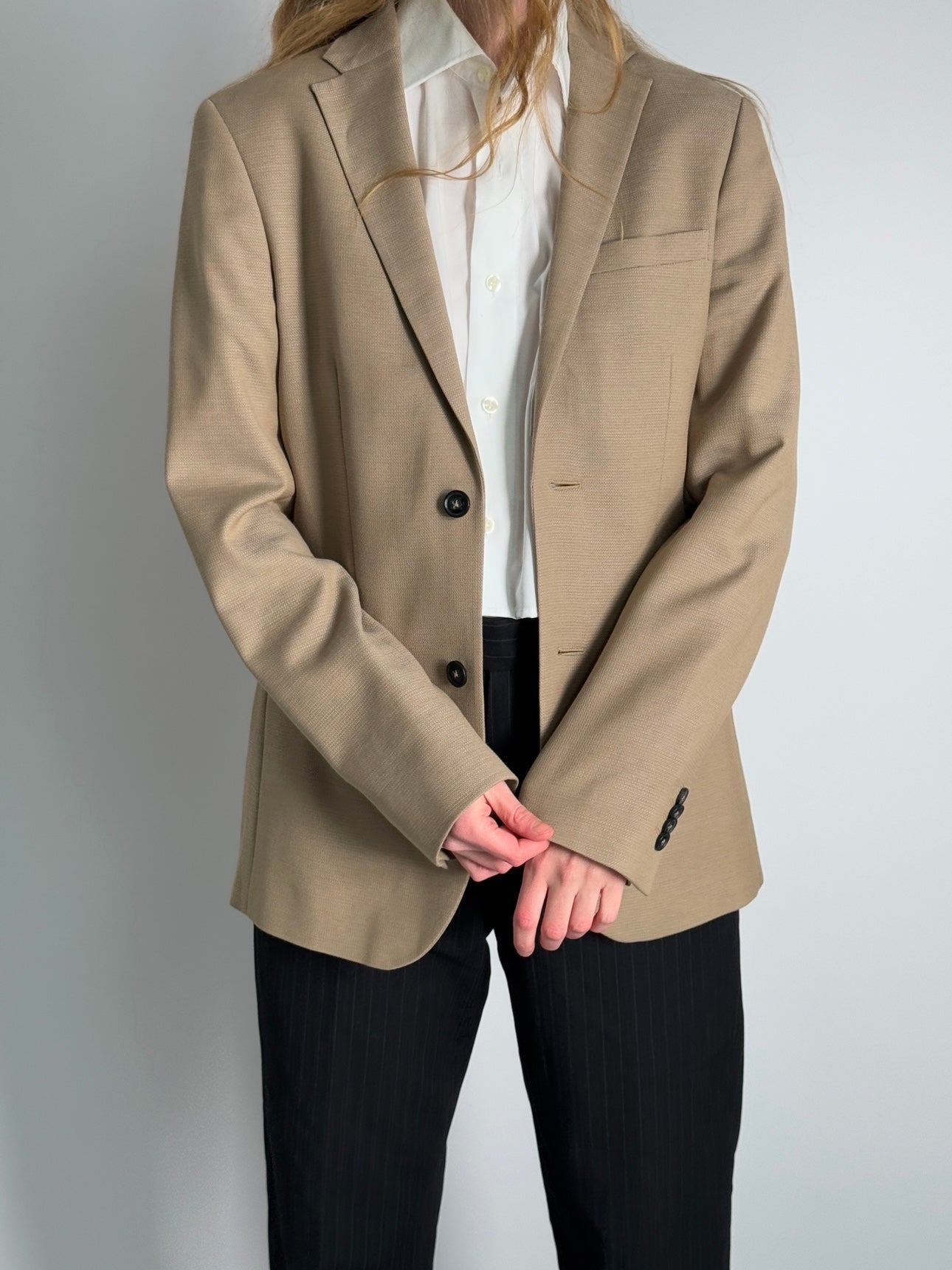 Beige Wool Blend Blazer str. 38