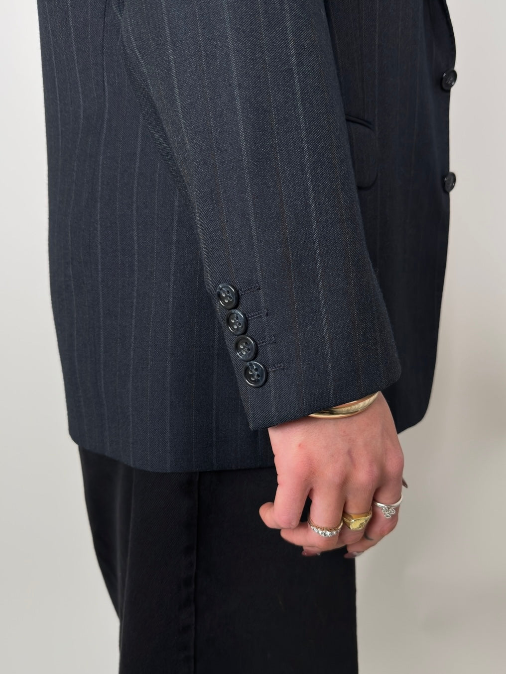 Striped Wool Blend Blazer str. 42