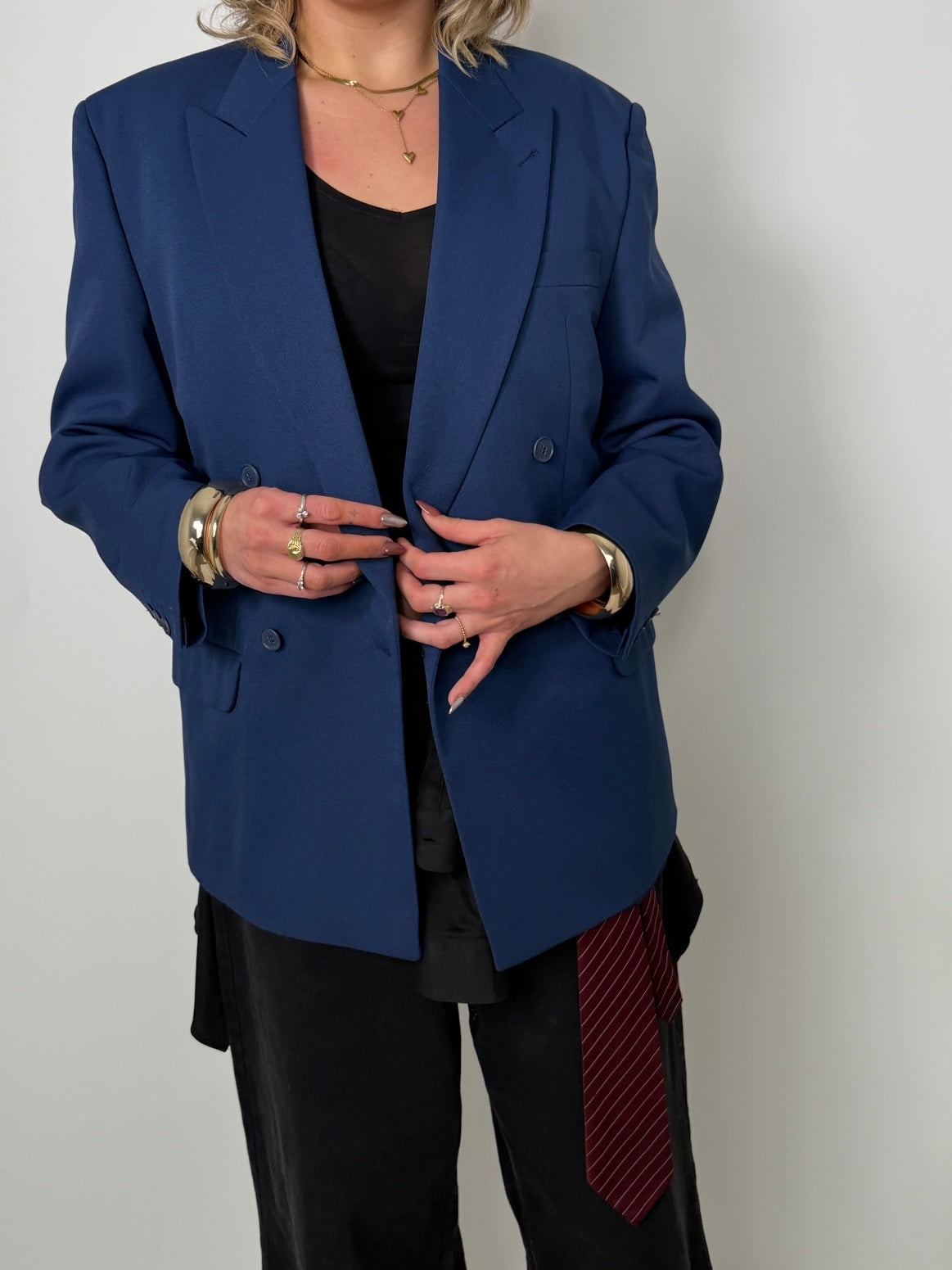 Royal Blue Double Breasted Blazer str. 42