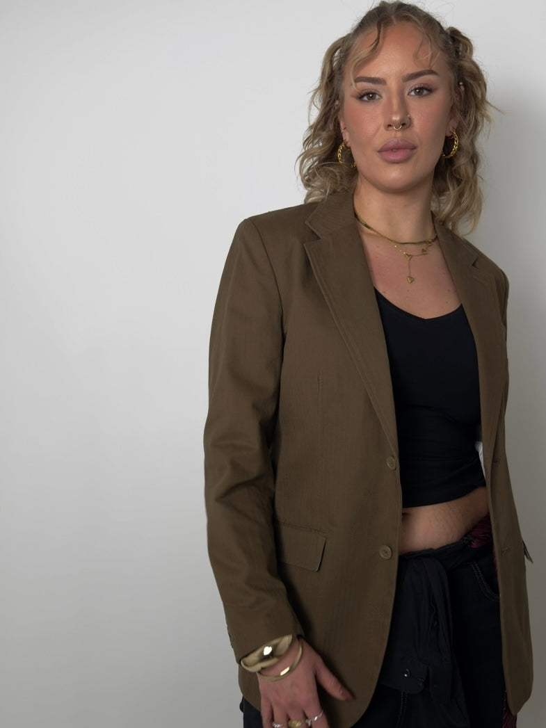 Brown Herringbone Blazer str. 40