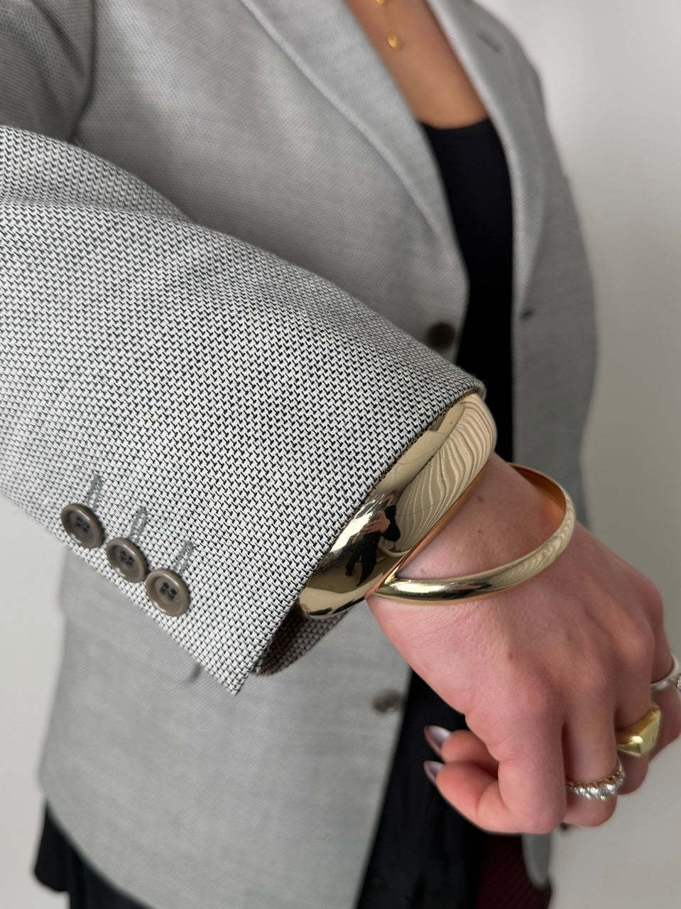 Textured Wool Blend Blazer str. 42