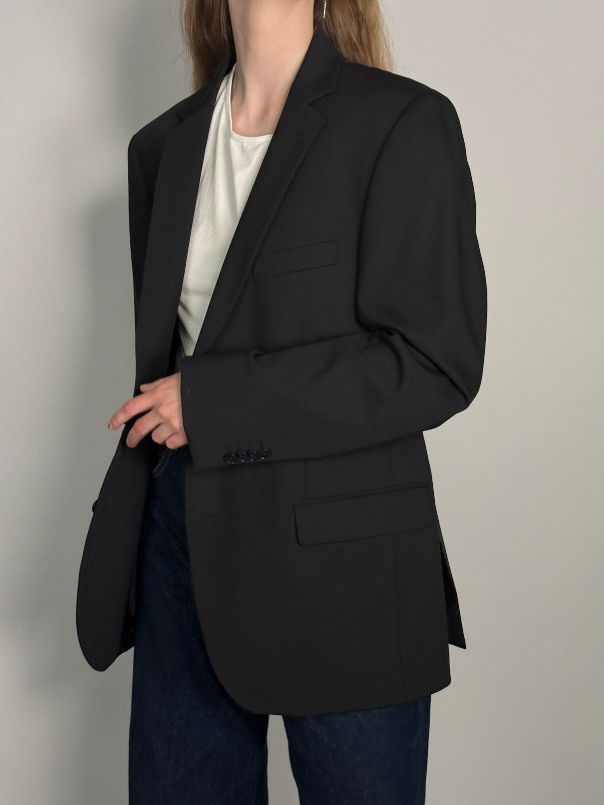 Wool Blend Statement Blazer str. 40