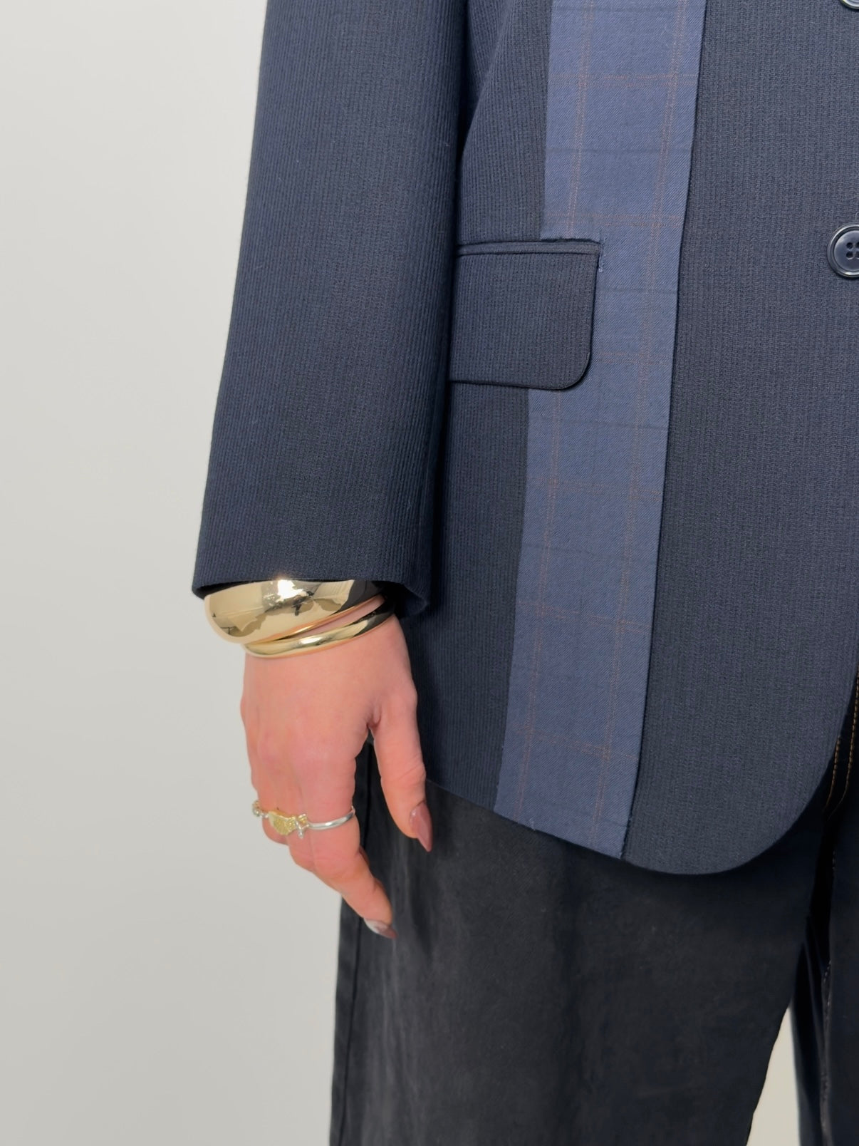 Contrast Details Wool Blend Blazer  str. 42