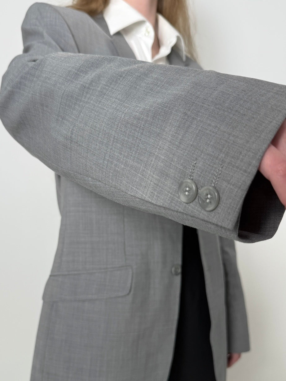 Grey Wool Blend Blazer str. 42