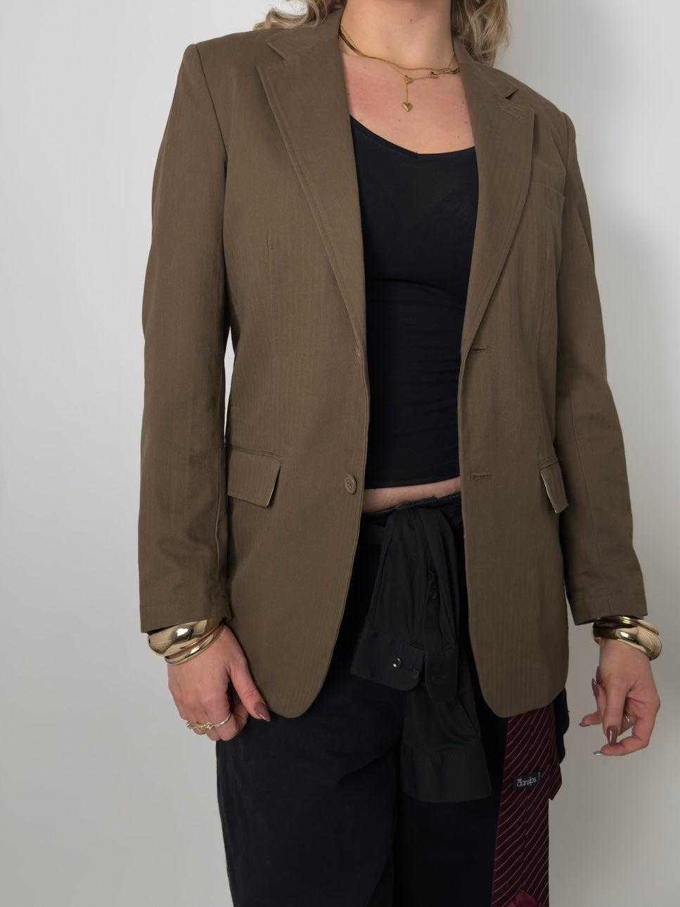 Brown Herringbone Blazer str. 40