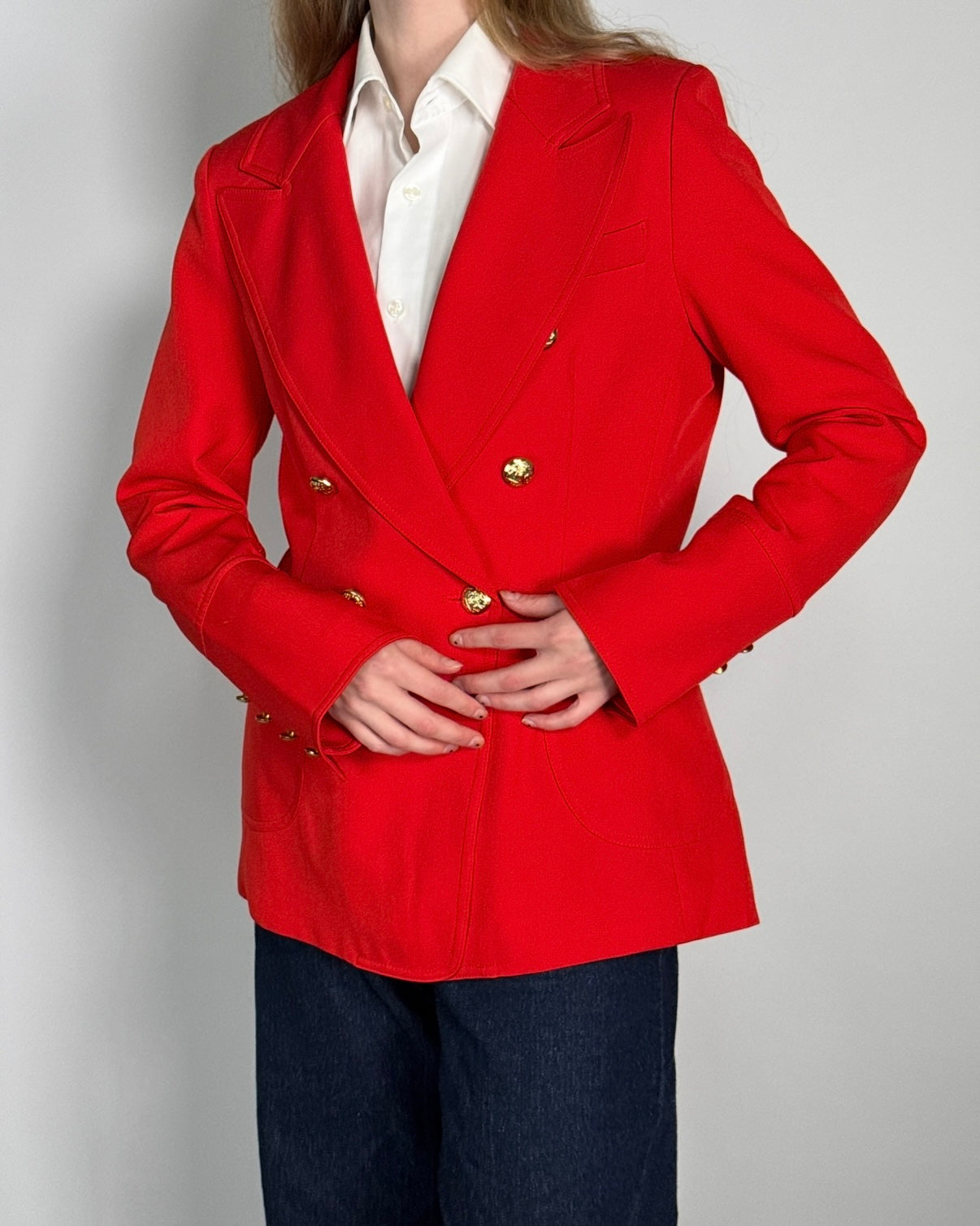 Double Breasted Gold Buttons Blazer str. 38