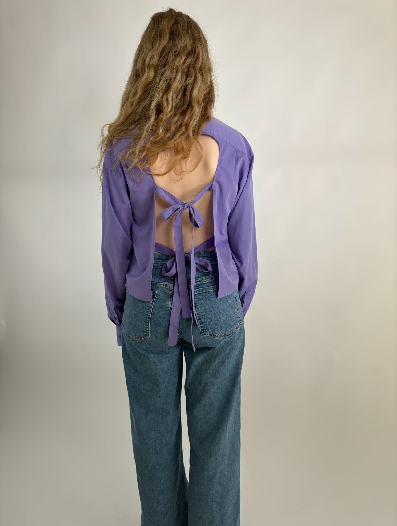 Purple Open Back Shirt str. 38