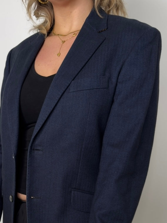 Blue Herringbone Blazer str. 42